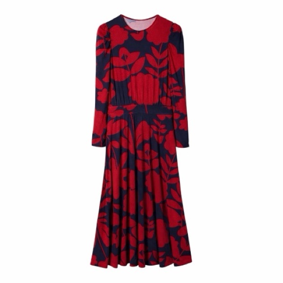Boden Dresses & Skirts - Boden Puff Sleeve Blouson Jersey Dress Floral Red 6P